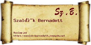 Szalók Bernadett névjegykártya